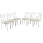 Ensemble de table à manger extensible de style champêtre pour 6 personnes, table rectangulaire et 6 chaises rembourrées