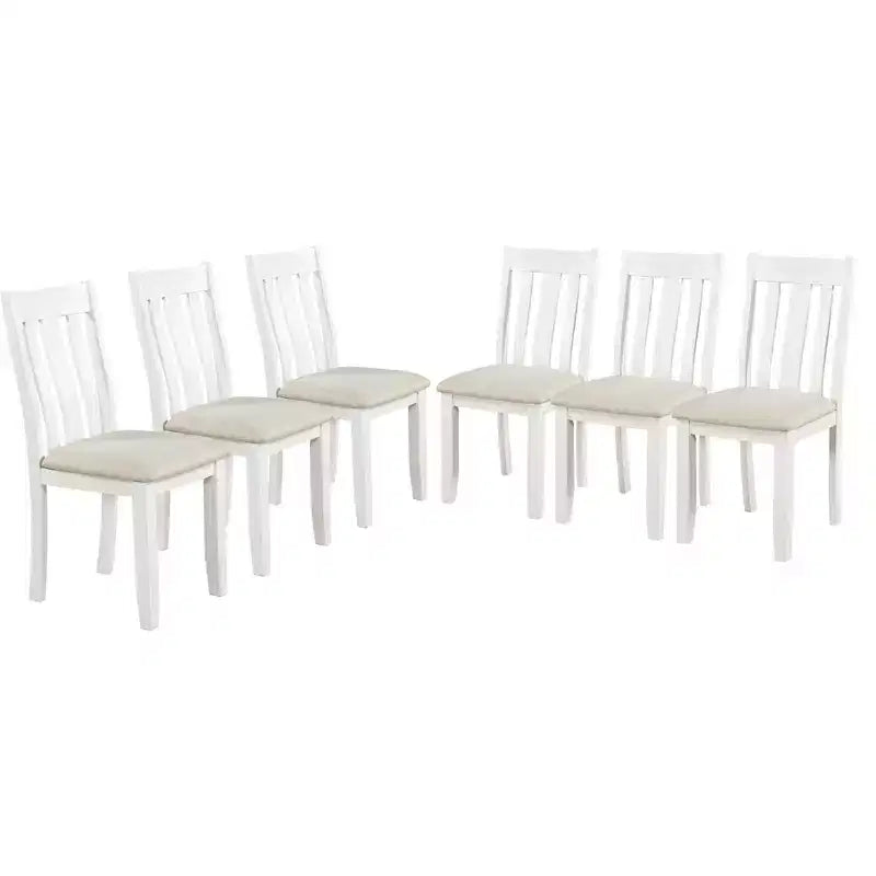 Ensemble de table à manger extensible de style champêtre pour 6 personnes, table rectangulaire et 6 chaises rembourrées