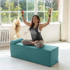 Méridienne convertible Avana Kami / yoga et massage – pouf 2-en-1 avec chaise longue de yoga pliable escamotable, microvelours – N/A