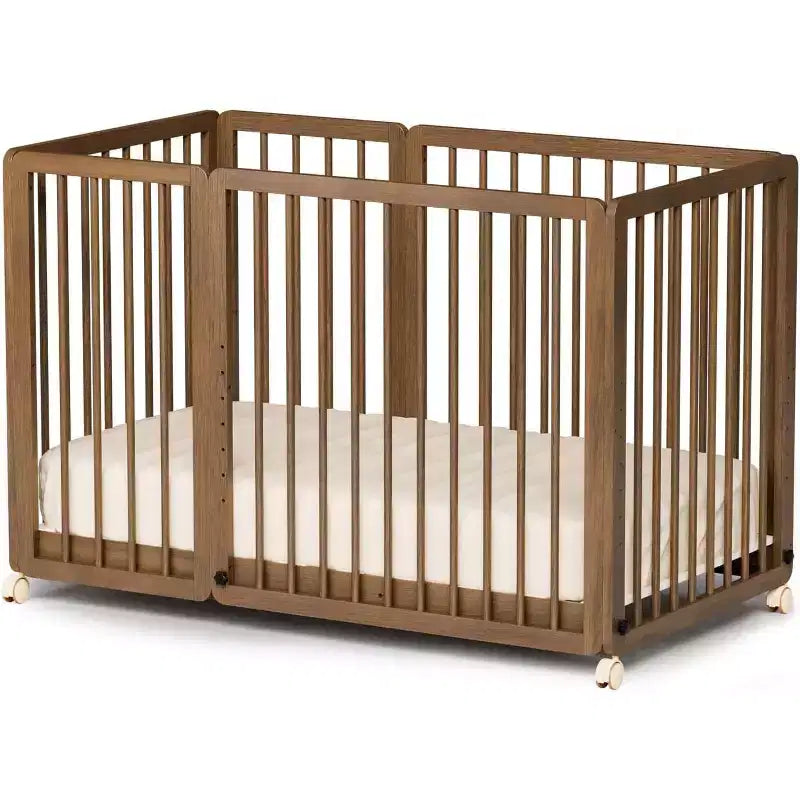 Lit bébé convertible JOYMOR 8-en-1, avec 2 matelas, convertible en berceau, lit bébé mi-hauteur, lit bébé pleine grandeur, lit de repos, lit pour tout-petit et parc