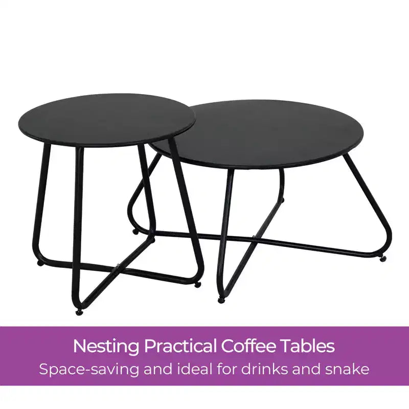 Set da patio in vimini GRANDPATIO da 5 pezzi per esterni, con divanetto a due posti