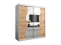 Armoire - Argenté/Blanc/Marron