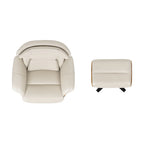 Fauteuil inclinable Jovan 31,5 en cuir véritable avec pouf