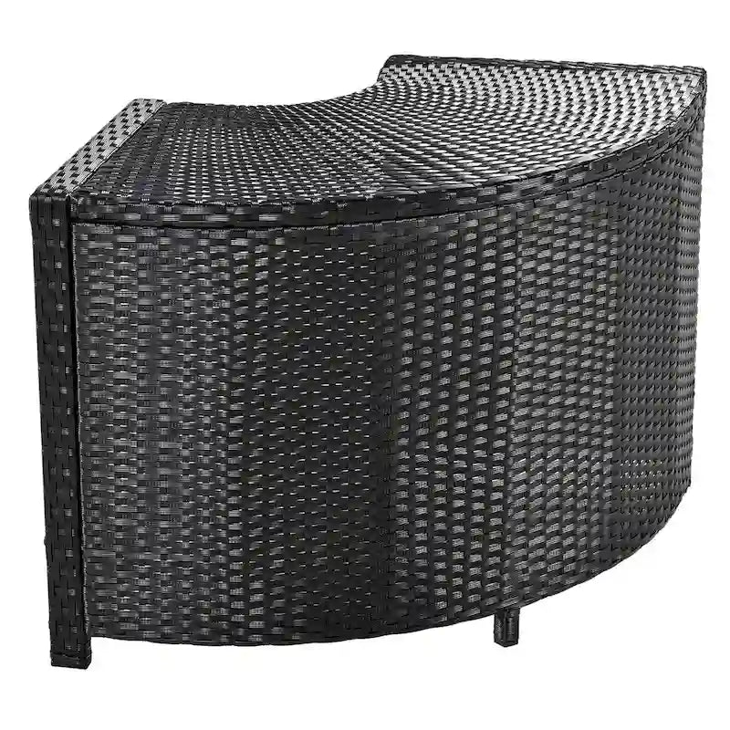 Ensemble de canapé d’angle d’extérieur en rotin, cadre quadrilatéral pour spa