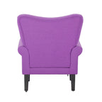 Fauteuil d’appoint moderne Erommy, fauteuil à dossier haut, canapé une place en tissu rembourré avec boutons et pieds en bois pour le salon