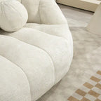 Fauteuil lounge blanc de 63,78 po, revêtu de chenille avec mousse haute densité