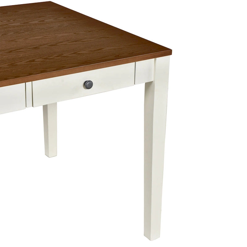 Set da pranzo in legno da 6 pezzi con 4 sedie e panca, tavolo con cassetto