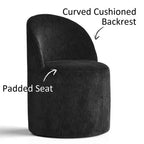 Ensemble de table à manger moderne pour 6 personnes, table ronde à piètement central, fauteuils tonneau pivotants à roulettes, chenille texturée - Panipeachy