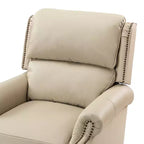 Set di 2 poltrone reclinabili moderne Elisabete con schienale ad ali in vera pelle e borchie decorative vintage per soggiorno e camera da letto| ART OF LIVING DESIGNS