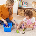 Mobiletto mobile con vassoi e 15 contenitori frontali a vaschetta, 3x4, arredo per bambini