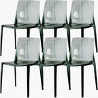 Amber Acrylic Armless Low Back Dining Chair