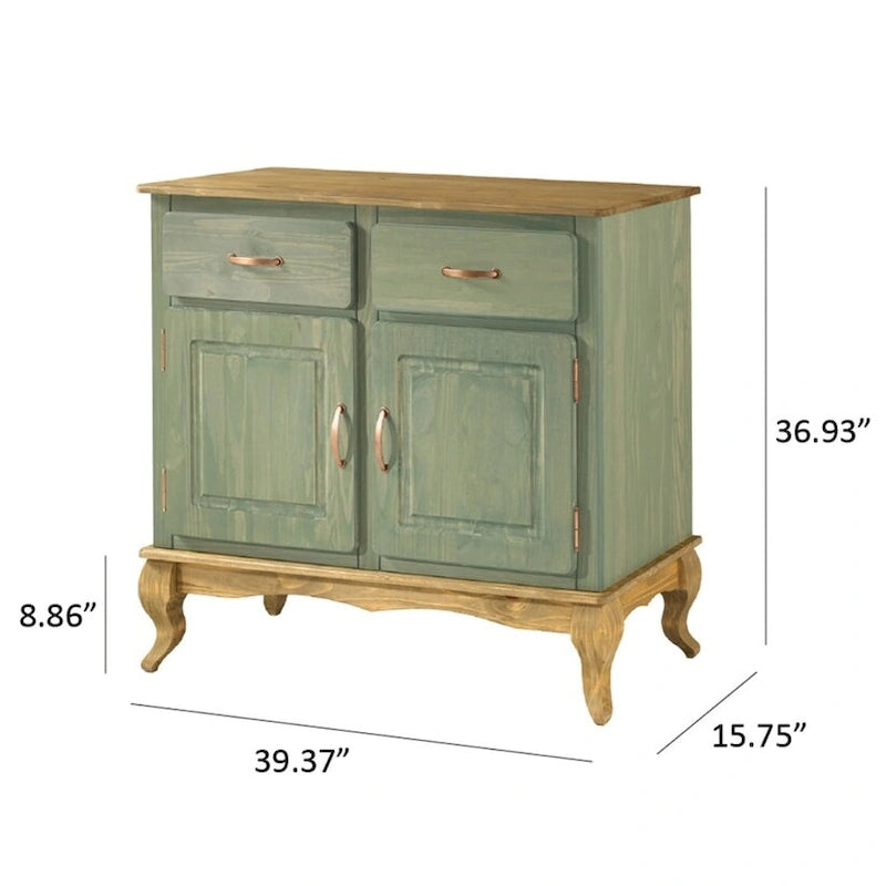 Grünes Buffet-Sideboard aus Holz