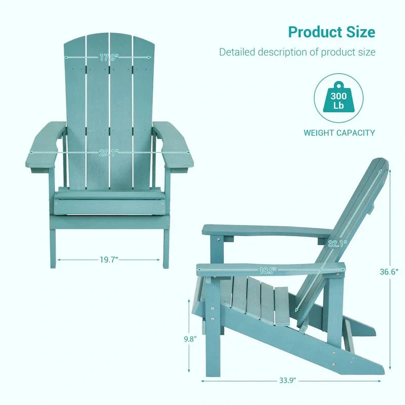 Ensemble de 4 fauteuils Adirondack d’extérieur Bonosuki en bois résistant aux intempéries