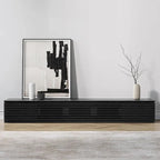 Meuble TV minimaliste avec tiroirs, console multimédia en bois massif avec placards, porte basculante, placage noyer, entièrement assemblée