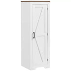 Armadio contenitore HOMCOM in stile rustico con ripiano regolabile, mobiletto decorativo con una porta tipo fienile per soggiorno, dispensa da pavimento, bianco