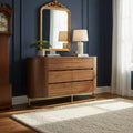Cassettiera moderna a 6 cassetti con design a bordo vivo, base in metallo e struttura resistente in legno misto