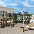 MAYEERTY jardinière en fer noir arquée de 72x47 avec treillis, ensemble de 3 panneaux décoratifs pour jardin, terrasse et balcon