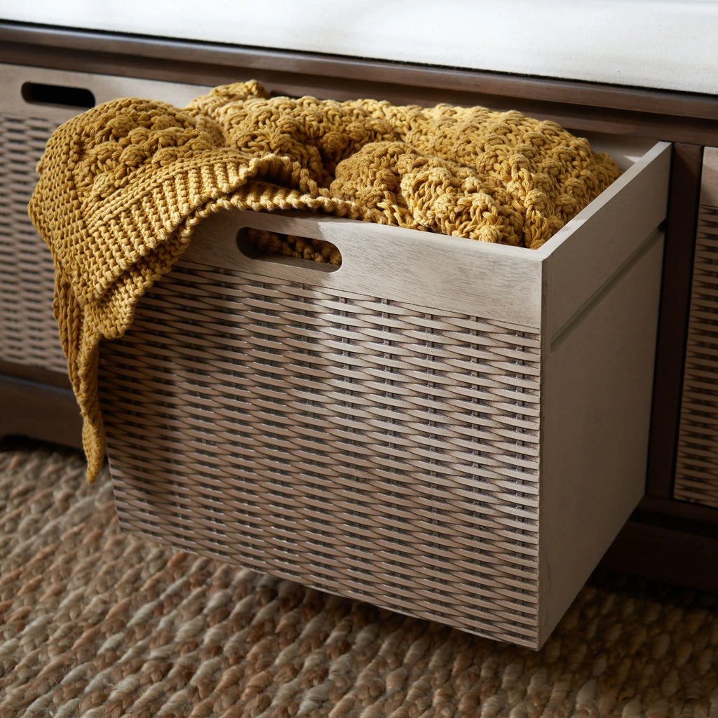 Panca contenitore SAFAVIEH Fiorello con 3 cassetti e cuscino - 47.3 W x 15 L x 19 H - 47Wx15Dx19H