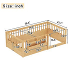 Lit cabane Montessori simple en bois Bellemave pour enfants, avec barrière surélevée et bibliothèque, pour filles et garçons