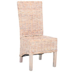 Ensemble de 2 chaises de salle à manger en osier naturel, 19 l x 22 p x 41 h, style bohème côtier