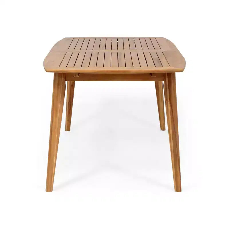 Ensemble de salle à manger de patio extérieur extensible de 7 pièces avec chaises empilables et table en bois d’acacia