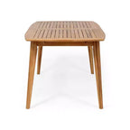Ensemble de salle à manger de patio extérieur extensible de 7 pièces avec chaises empilables et table en bois d’acacia