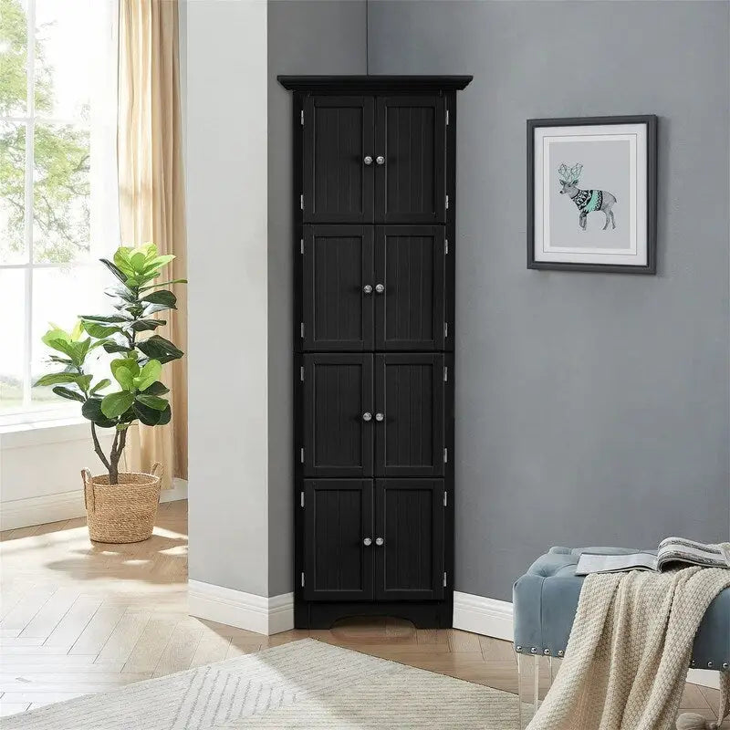 Mobile contenitore angolare alto con 8 ante e 4 ripiani