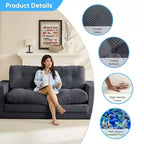 Mjkone 71'' 2-in-1 Convertible Futon Sofa Bed, Corded Fabric Foldable Tufted Buttons Loveseat Sleeper Sofa,Space-Saving