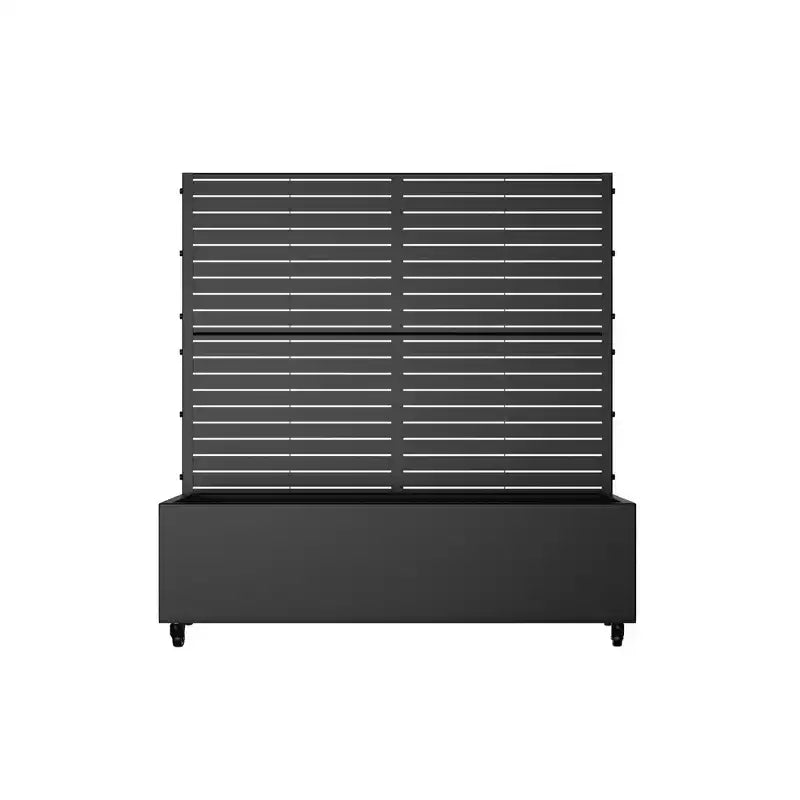MAYEERTY Fioriera con traliccio in ferro nero, stile classico a persiana, set da 3 pezzi, 47x47x16 pollici