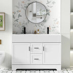 Wavy Line 30/36/48 Bathroom Vanity Set with Sink & Faucet