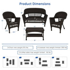 Wicker Patio 4-piece Conversation Set