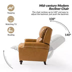 Set di 2 poltrone reclinabili moderne Elisabete con schienale ad ali in vera pelle e borchie decorative vintage per soggiorno e camera da letto| ART OF LIVING DESIGNS