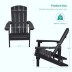Ensemble de 4 fauteuils Adirondack d’extérieur Bonosuki en bois résistant aux intempéries