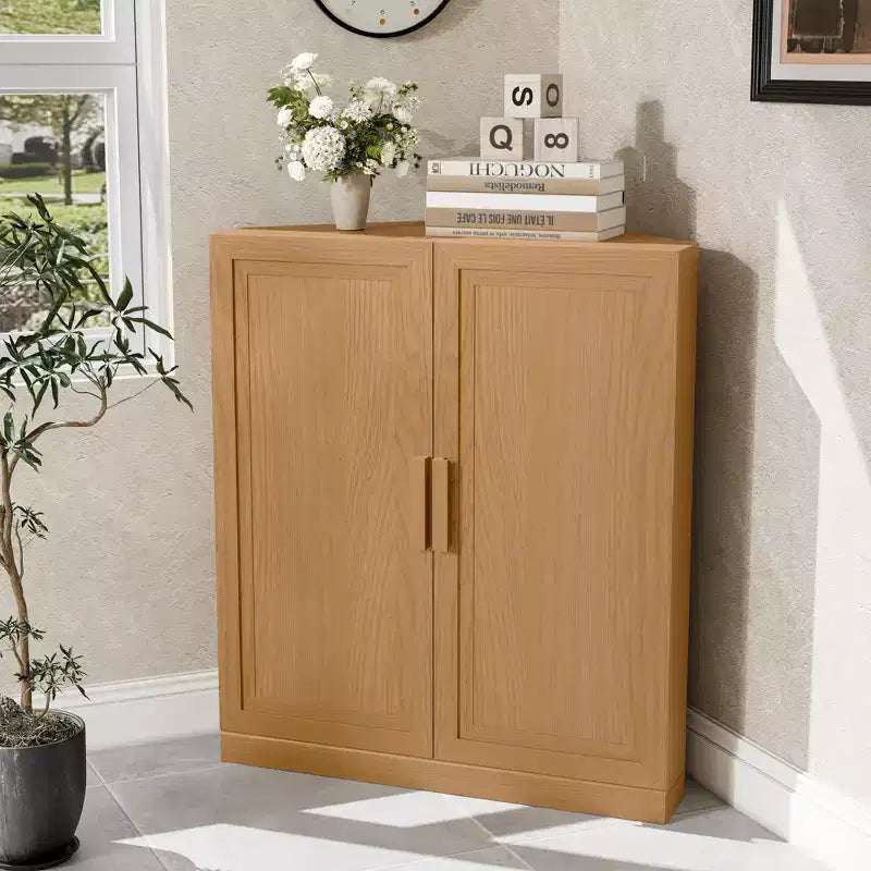 Meuble d’angle Dovelina avec étagères réglables, buffet, meuble à vin et meuble de cuisine et de salle à manger avec portes en bois - 31 po H x 31 po L, 36 po H x 31 po L