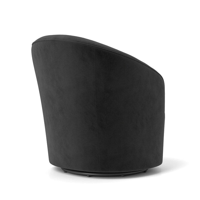 Lot de 2 fauteuils tonneau modernes SEYNAR en velours rembourré, pivotants à 360 degrés, avec dossier capitonné à boutons