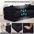 Canapé-lit convertible 4-en-1, matelas de sol pliant en velours côtelé sans cadre de 79 pouces avec oreiller, causeuse sans assemblage pour petit appartement