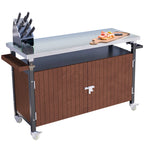Chariot de barbecue extérieur avec plateau en acier inoxydable (tabouret non inclus)