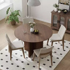 Tavolo da pranzo rotondo PexFix 45 x45 in legno massello con finitura noce e gambe ad arco eleganti per sale da pranzo e cucine moderne