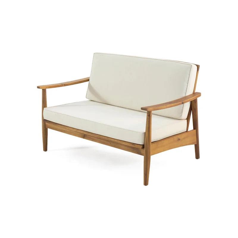 Ensemble de salon extérieur Willowbrook en bois d’acacia pour 4 personnes, par Christopher Knight Home