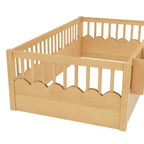 Lit cabane Montessori simple en bois Bellemave pour enfants, avec barrière surélevée et bibliothèque, pour filles et garçons