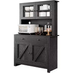 Dispensa da cucina con supporto per microonde, credenza a giorno con buffet e ripiani regolabili, per cucina e sala da pranzo