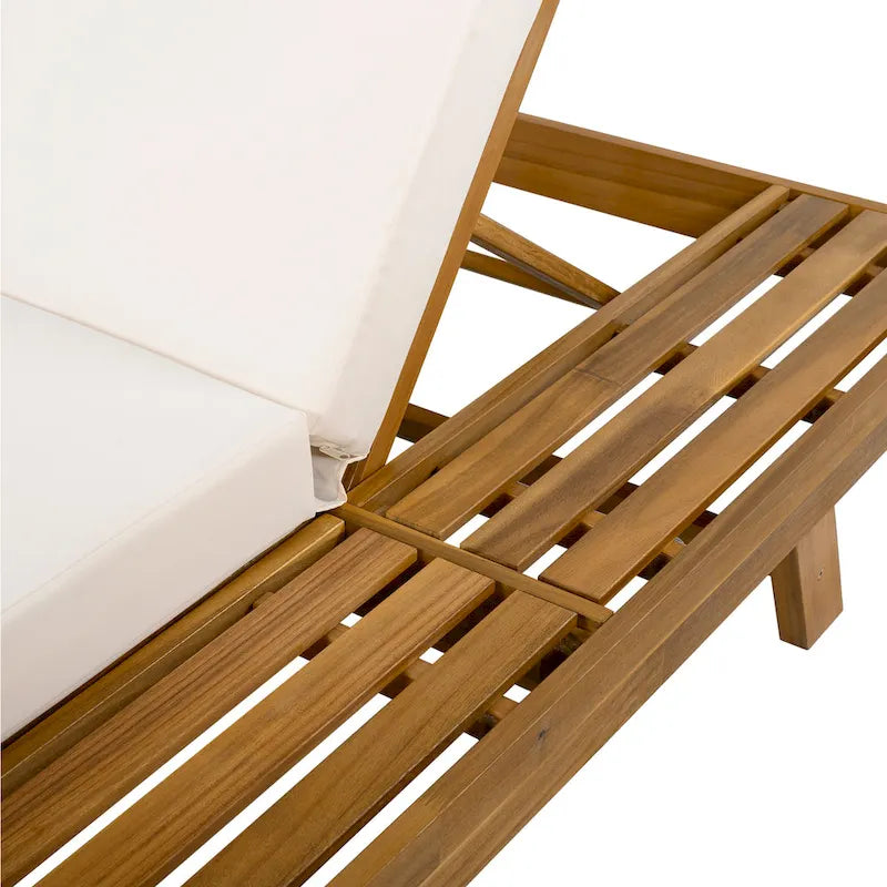 Set di 2 chaise longue da esterno in acacia Christopher Knight Home Michael