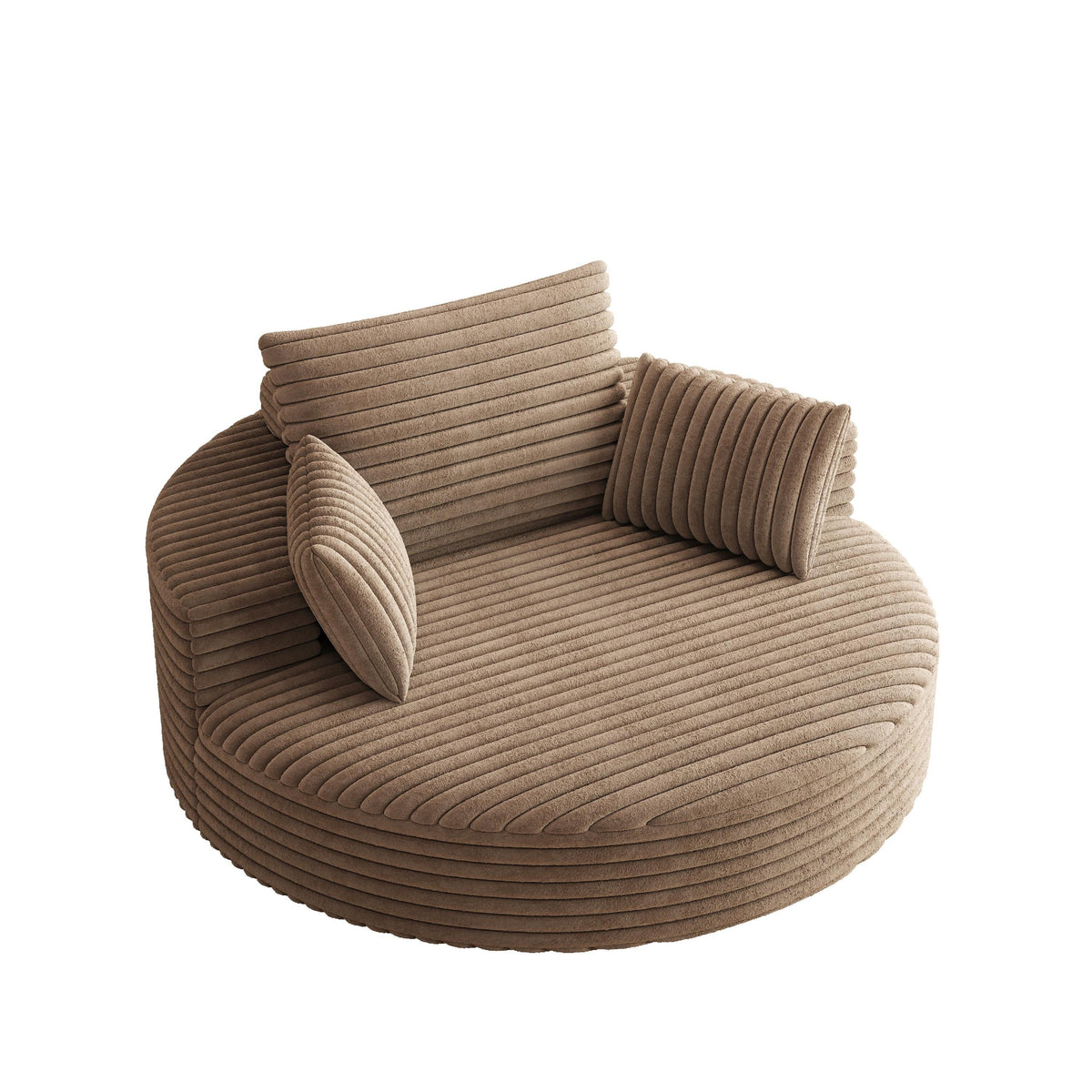 Fauteuil pivotant individuel en mousse et chenille côtelée