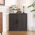 Meuble d’angle Dovelina avec étagères réglables, buffet, meuble à vin et meuble de cuisine et de salle à manger avec portes en bois - 31 po H x 31 po L, 36 po H x 31 po L