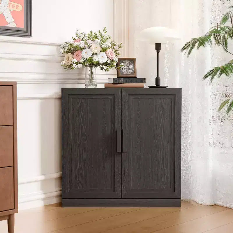Meuble d’angle Dovelina avec étagères réglables, buffet, meuble à vin et meuble de cuisine et de salle à manger avec portes en bois - 31 po H x 31 po L, 36 po H x 31 po L