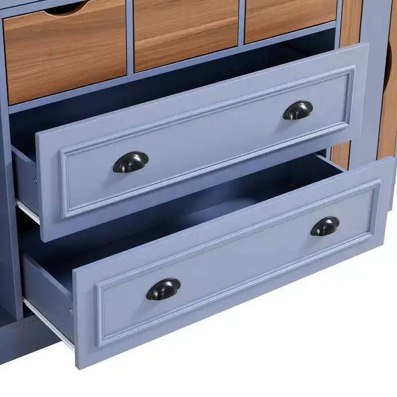 Armoire garde-manger indépendante Whisen de 71 po de hauteur, grand meuble de rangement pour salle à manger avec 4 portes pliantes, étagères et porte-bouteilles