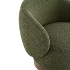 Fauteuil tonneau pivotant rembourré d’appoint Spruce&Spring avec base en bois
