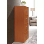 Bibliothèque-armoire de rangement polyvalente fermée Hodedah HID44, robuste, à 8 portes, à poser au sol, pour la maison et le bureau, finition bois de hêtre