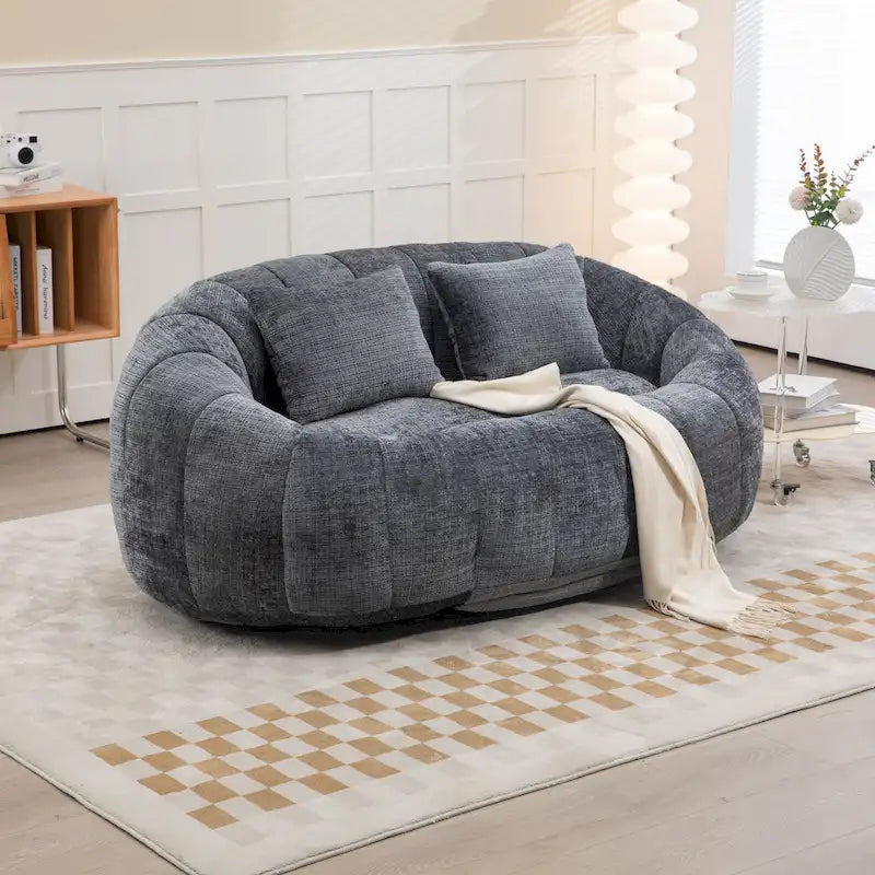 GDFStudio - Divano relax Laurel in ciniglia a 2 posti con schiuma ad alta densità e comfort extra-large