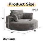 Fauteuil pivotant individuel en mousse et chenille côtelée